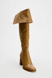 OVER-THE-KNEE HIGH HEEL LEATHER BOOTS