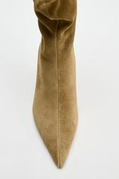 RUCHED SPLIT SUEDE HEELED BOOTS