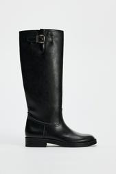 BUCKLE KNEE-HIGH BOOTS