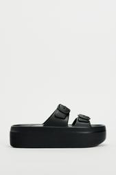 RUBBERISED SPORTY STRAPPY SANDALS