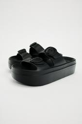 RUBBERISED SPORTY STRAPPY SANDALS