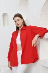YLZ OVERSİZE KADIN GÖMLEK - Oversize Uzun Basic Gö
