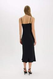 Yeni Sezon Bodycon Vücudu Saran Basic Düz Saten Ko